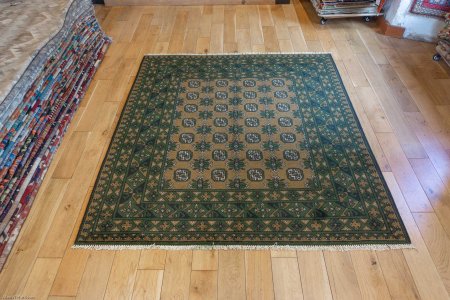 Hand-Knotted Aqcha Rug From Afghanistan
