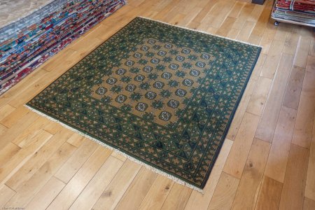 Hand-Knotted Aqcha Rug From Afghanistan