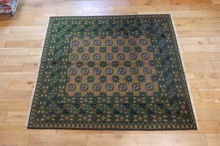 Hand-Knotted Aqcha Rug From Afghanistan