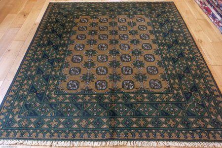 Hand-Knotted Aqcha Rug From Afghanistan