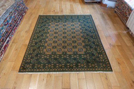Hand-Knotted Aqcha Rug From Afghanistan