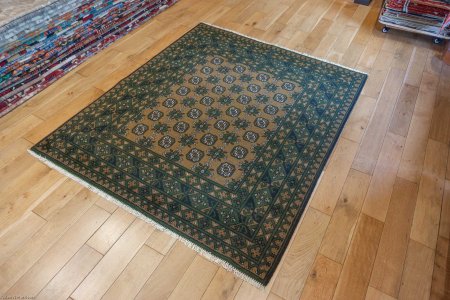 Hand-Knotted Aqcha Rug From Afghanistan