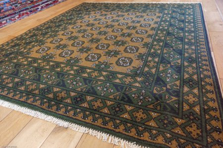 Hand-Knotted Aqcha Rug From Afghanistan