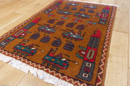 Hand-Knotted Baluch War Rug From Afghanistan
