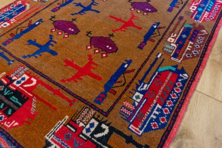 Hand-Knotted Baluch War Rug From Afghanistan