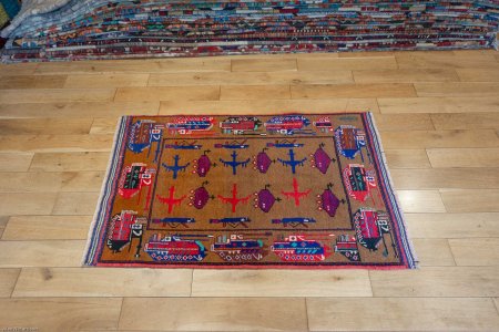 Hand-Knotted Baluch War Rug From Afghanistan
