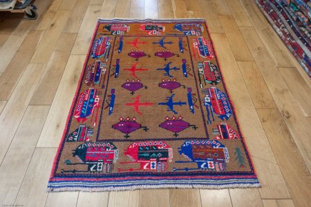 Hand-Knotted Baluch War Rug From Afghanistan