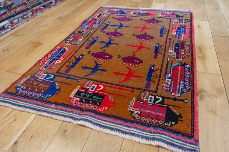 Hand-Knotted Baluch War Rug From Afghanistan