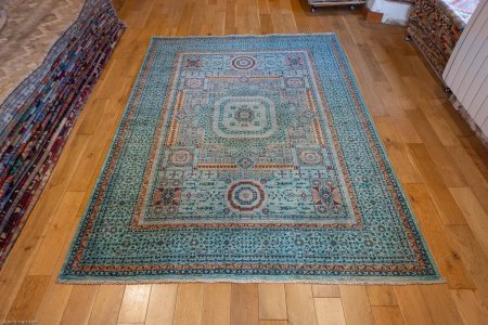 Hand-Knotted Fine Mamluk Rug From Afghanistan
