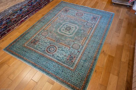 Hand-Knotted Fine Mamluk Rug From Afghanistan