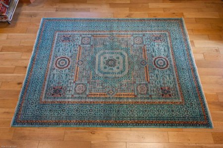 Hand-Knotted Fine Mamluk Rug From Afghanistan
