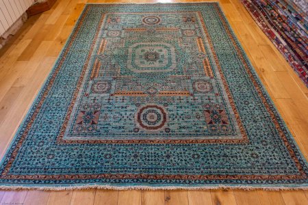 Hand-Knotted Fine Mamluk Rug From Afghanistan