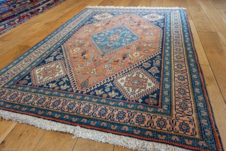 Hand-Knotted Kashkouli Rug From Iran (Persian)