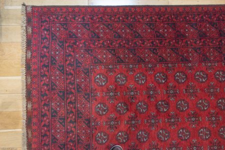Hand-Knotted Aqcha Rug From Afghanistan