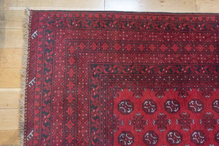 Hand-Knotted Aqcha Rug From Afghanistan