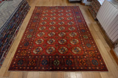 Hand-Knotted Ersari Rug From Pakistan