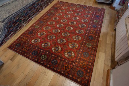 Hand-Knotted Ersari Rug From Pakistan