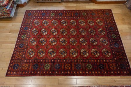 Hand-Knotted Ersari Rug From Pakistan