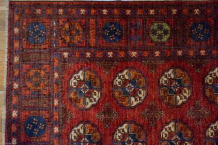 Hand-Knotted Ersari Rug From Pakistan