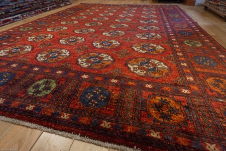 Hand-Knotted Ersari Rug From Pakistan