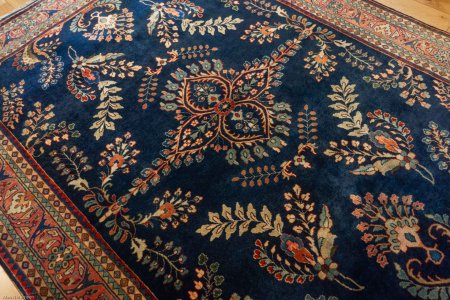Hand-Knotted Indo Sarouq Rug From India