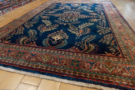 Hand-Knotted Indo Sarouq Rug From India
