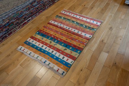 Hand-Knotted Gabbeh Rug From Iran (Persian)