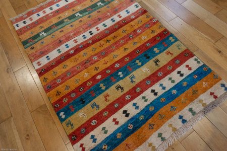 Hand-Knotted Gabbeh Rug From Iran (Persian)