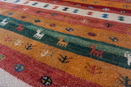 Hand-Knotted Gabbeh Rug From Iran (Persian)