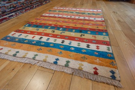 Hand-Knotted Gabbeh Rug From Iran (Persian)