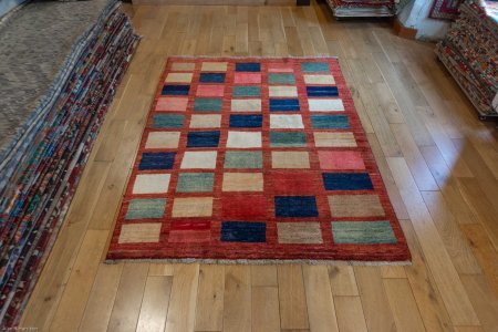 Hand-Knotted Gabbeh Rug From Iran (Persian)