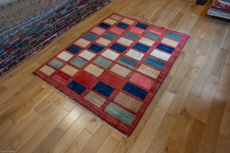 Hand-Knotted Gabbeh Rug From Iran (Persian)