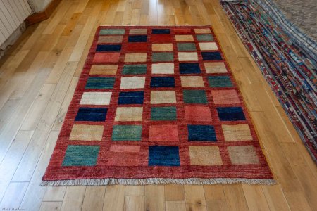 Hand-Knotted Gabbeh Rug From Iran (Persian)