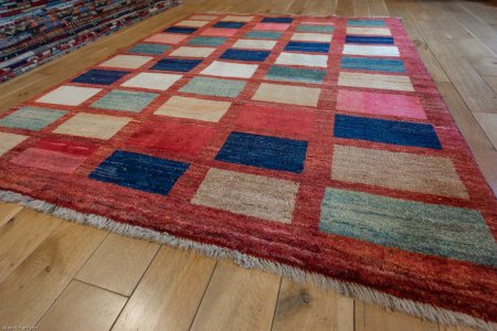 Hand-Knotted Gabbeh Rug From Iran (Persian)