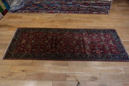 Hand-Knotted Mashad Palace Runner From India