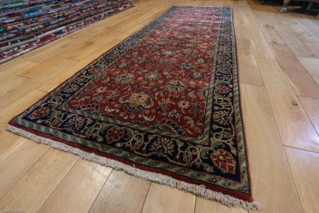 Hand-Knotted Mashad Palace Runner From India