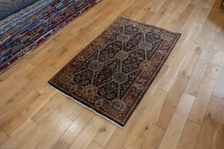 Hand-Knotted Mashad Palace Rug From India