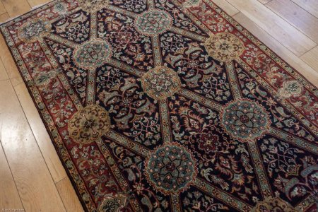 Hand-Knotted Mashad Palace Rug From India