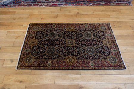 Hand-Knotted Mashad Palace Rug From India