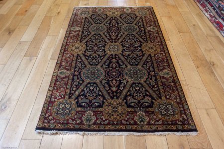 Hand-Knotted Mashad Palace Rug From India