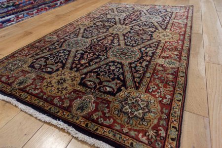 Hand-Knotted Mashad Palace Rug From India