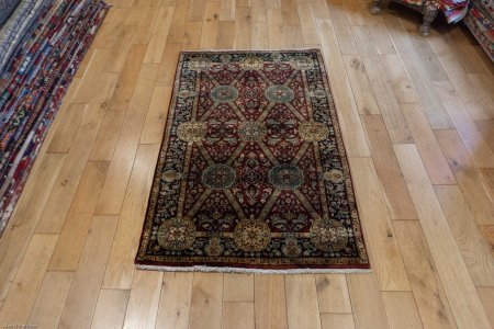 Hand-Knotted Mashad Palace Rug From India