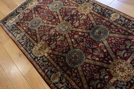 Hand-Knotted Mashad Palace Rug From India