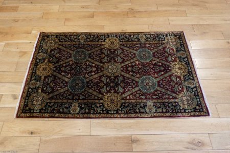 Hand-Knotted Mashad Palace Rug From India