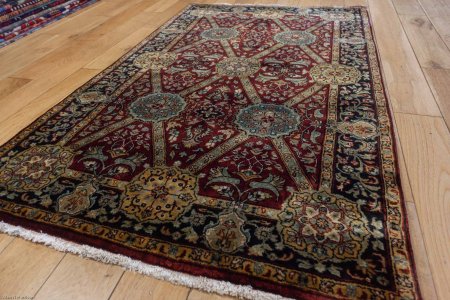 Hand-Knotted Mashad Palace Rug From India