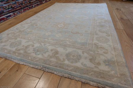 Hand-Knotted Oushak Rug From India
