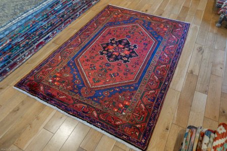 Hand-Knotted Hamadan Rug From Iran (Persian)