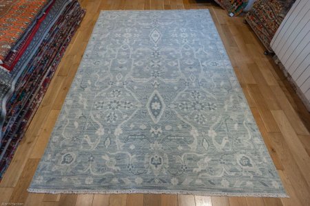 Hand-Knotted Tonal Rug From India