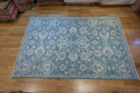 Hand-Knotted Tonal Rug From India