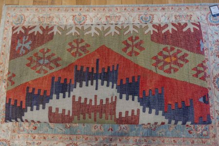 Hand-Made Anatolian Kilim Stool From Turkey
